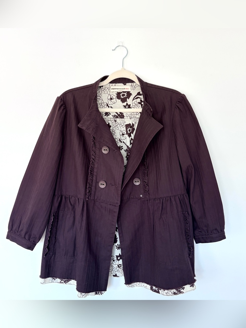 Paper Denim and Cloth Anthropologie Size 3 Brown Lightweight Button Jacket